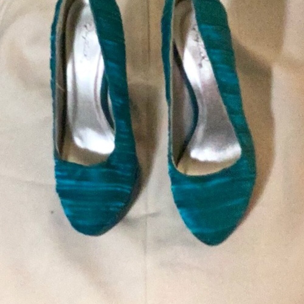 Teal high heels